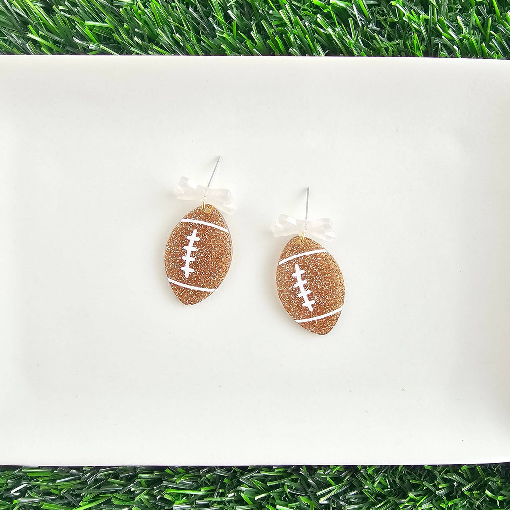 Bow Football Earrings // Jewelry, Game Day