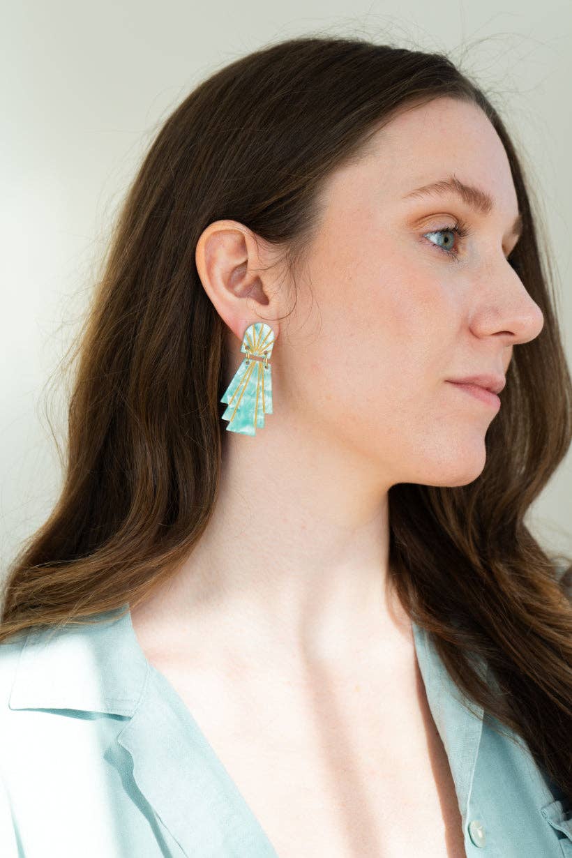 Lucille Earrings - Mint // Jewelry, Art Deco
