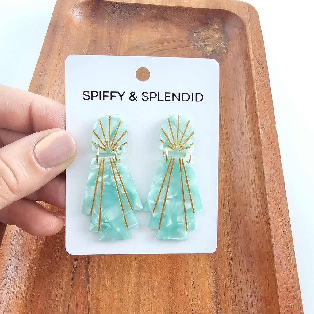 Lucille Earrings - Mint // Jewelry, Art Deco