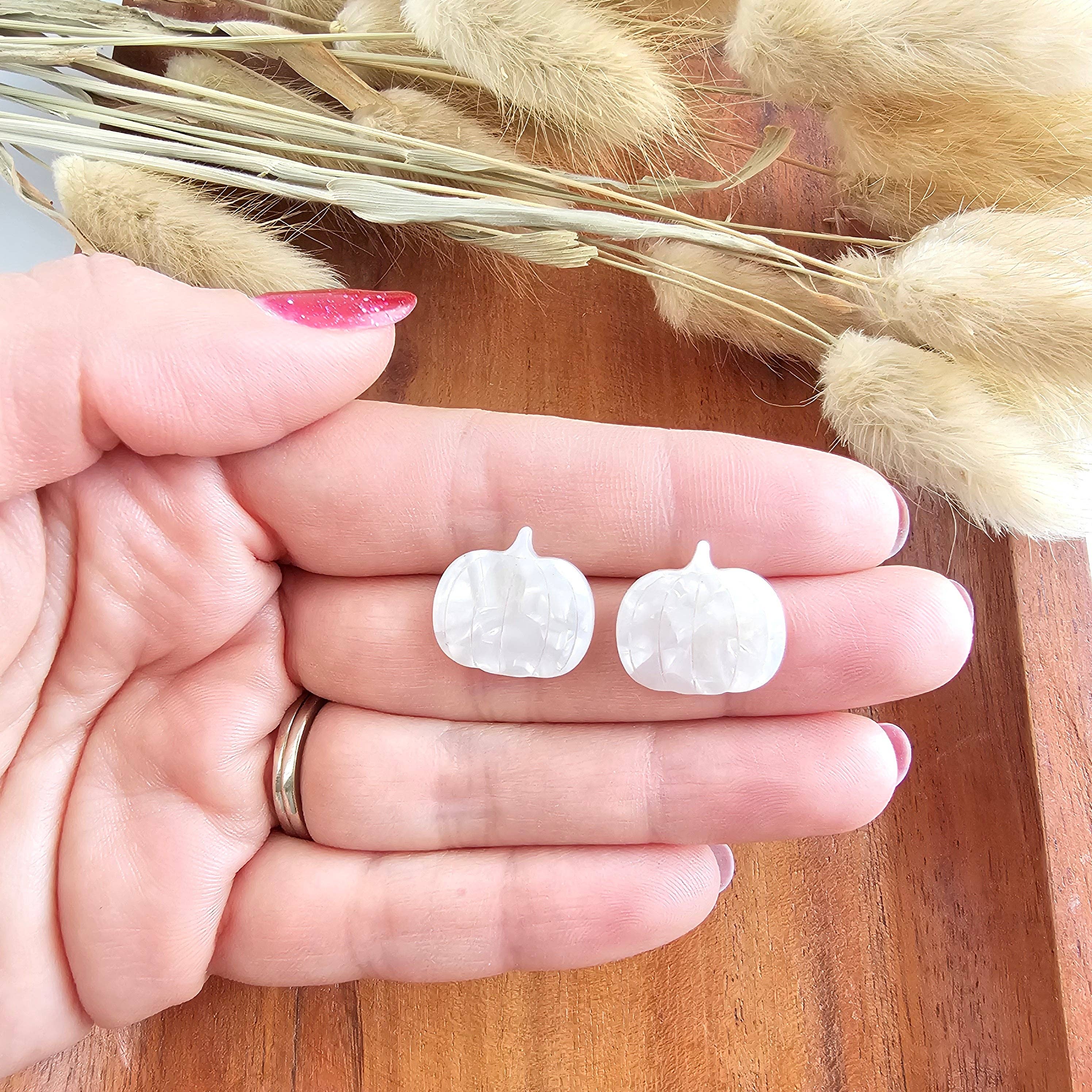 Cream Pumpkin Patch Studs