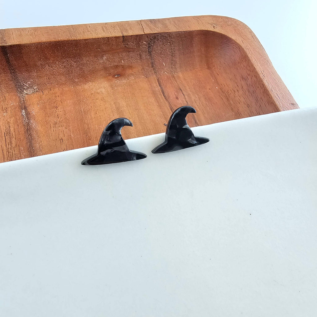 Black Witch Hat Studs