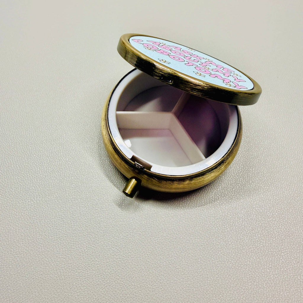 Purse Pill Box, Ask Me About My Lobotomy