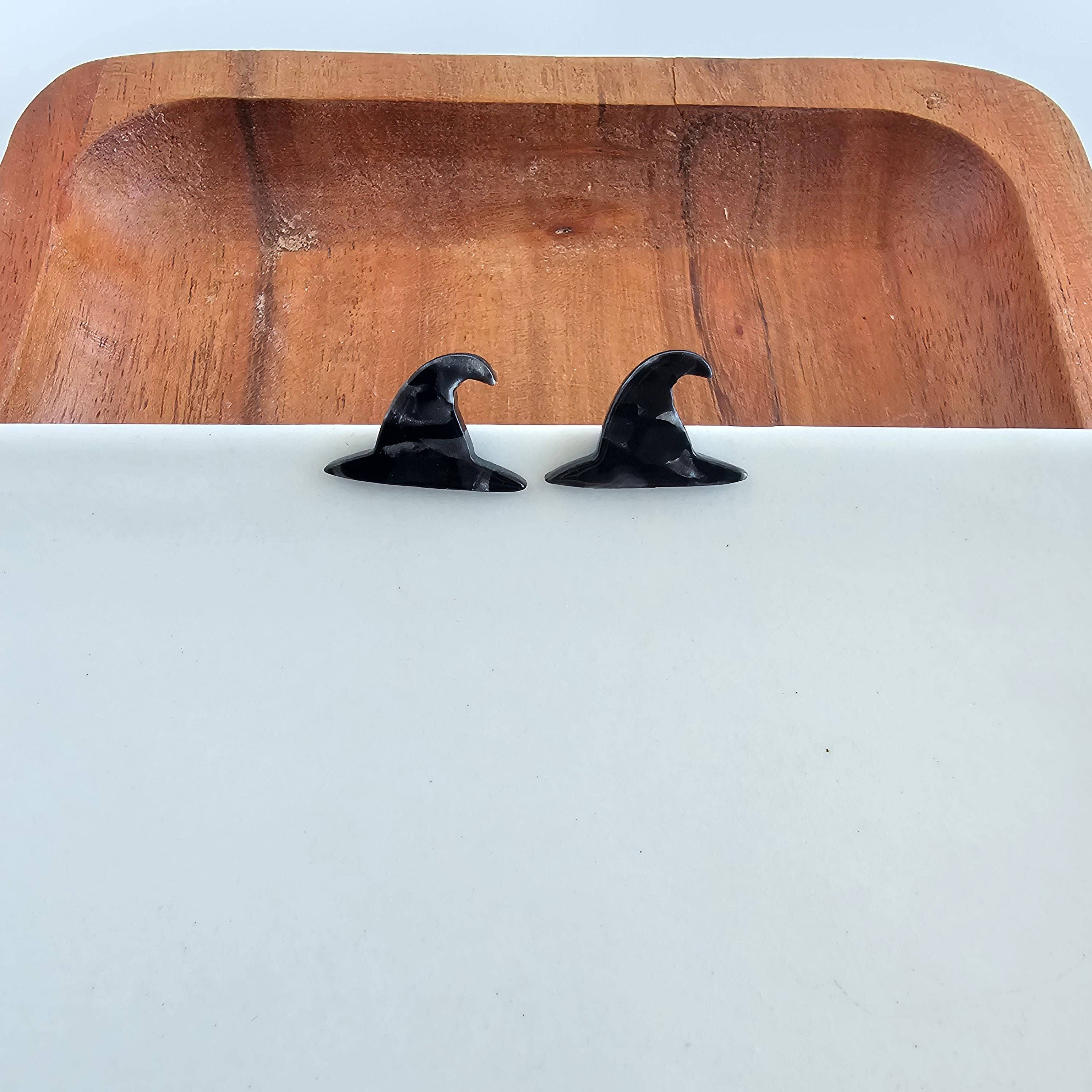 Black Witch Hat Studs