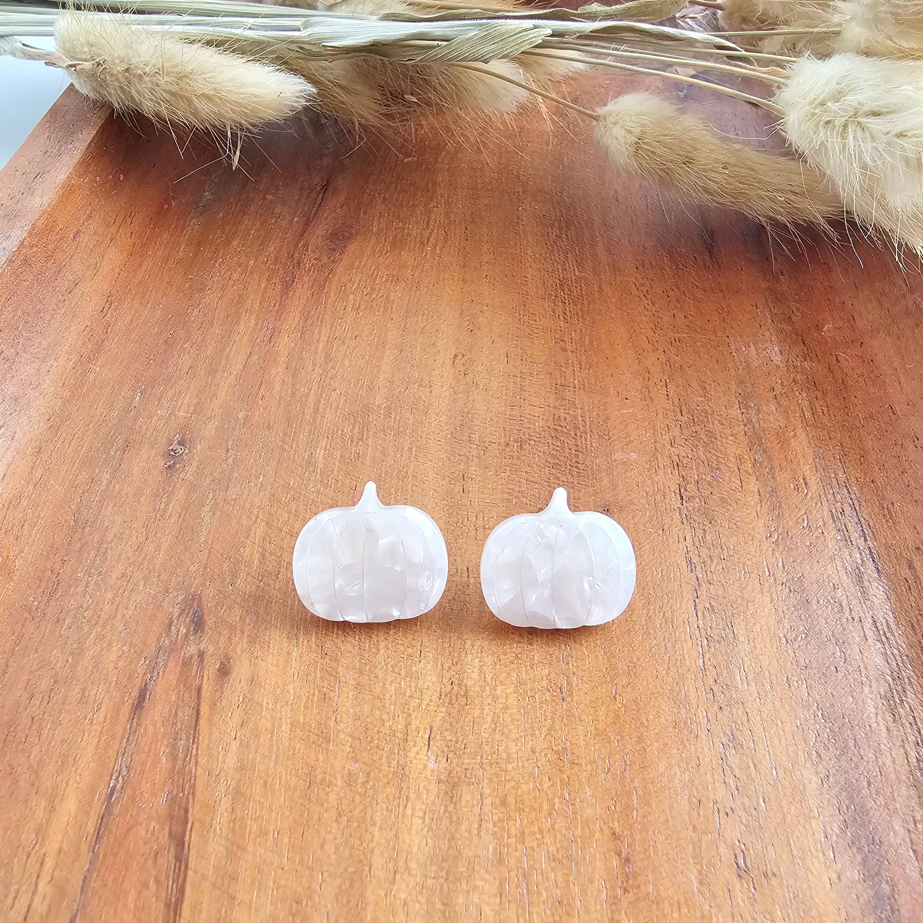 Cream Pumpkin Patch Studs