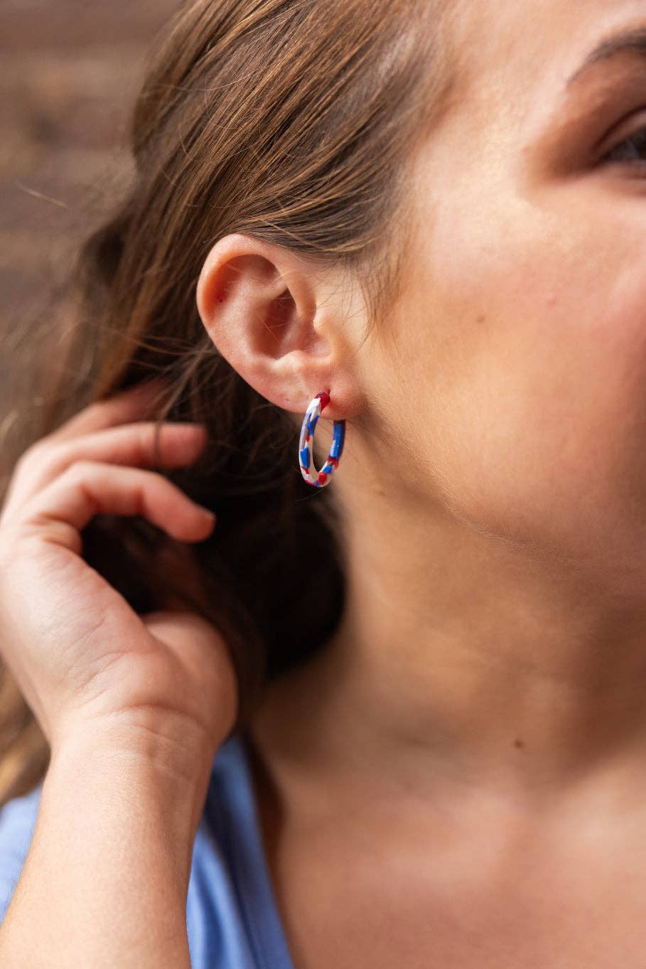 Red, White & Blue Mini Hoops