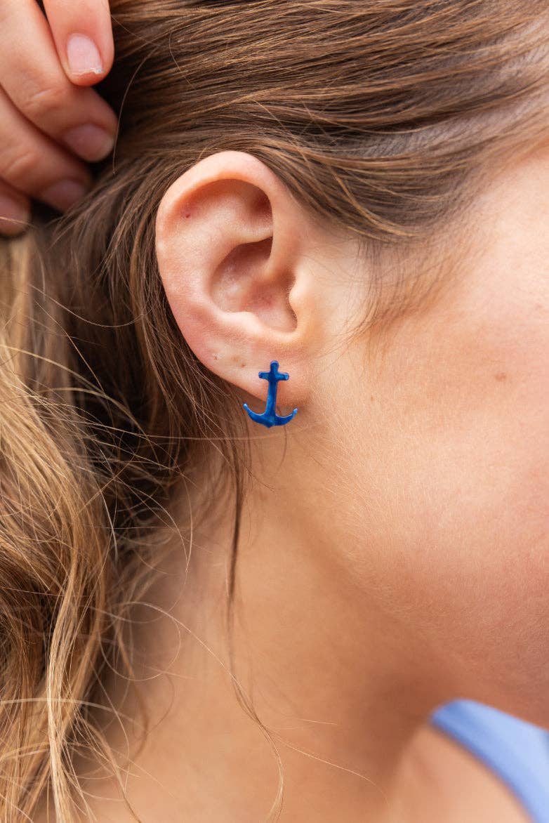 Nautical Anchor Studs - Navy