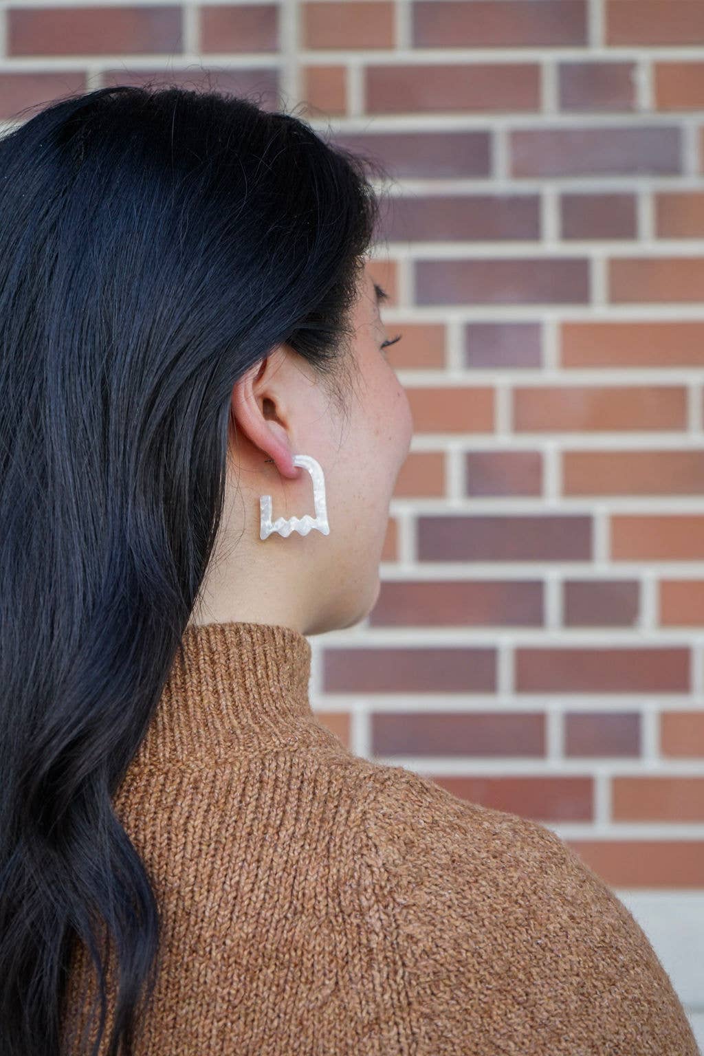 Cream Ghost Hoops