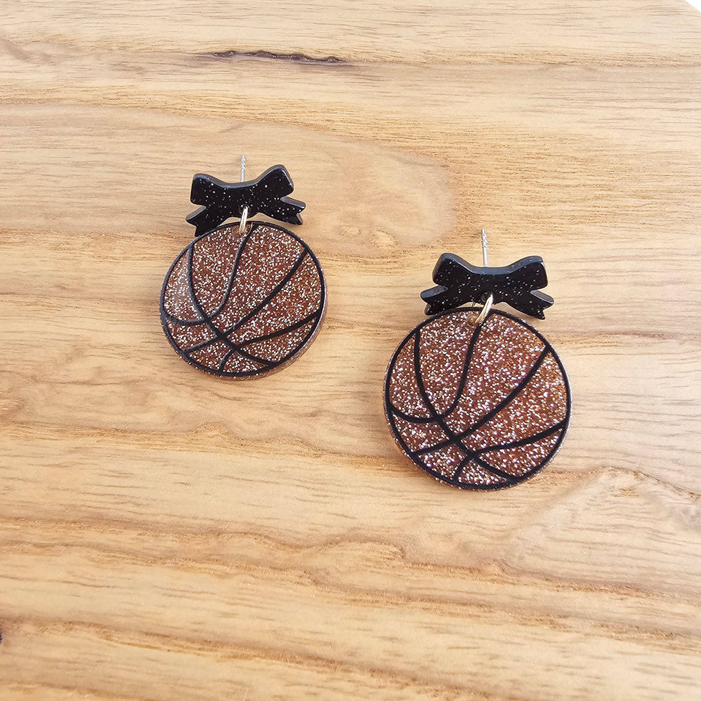 Bow Basketball Earrings // Jewelry, Earrings, Game Day
