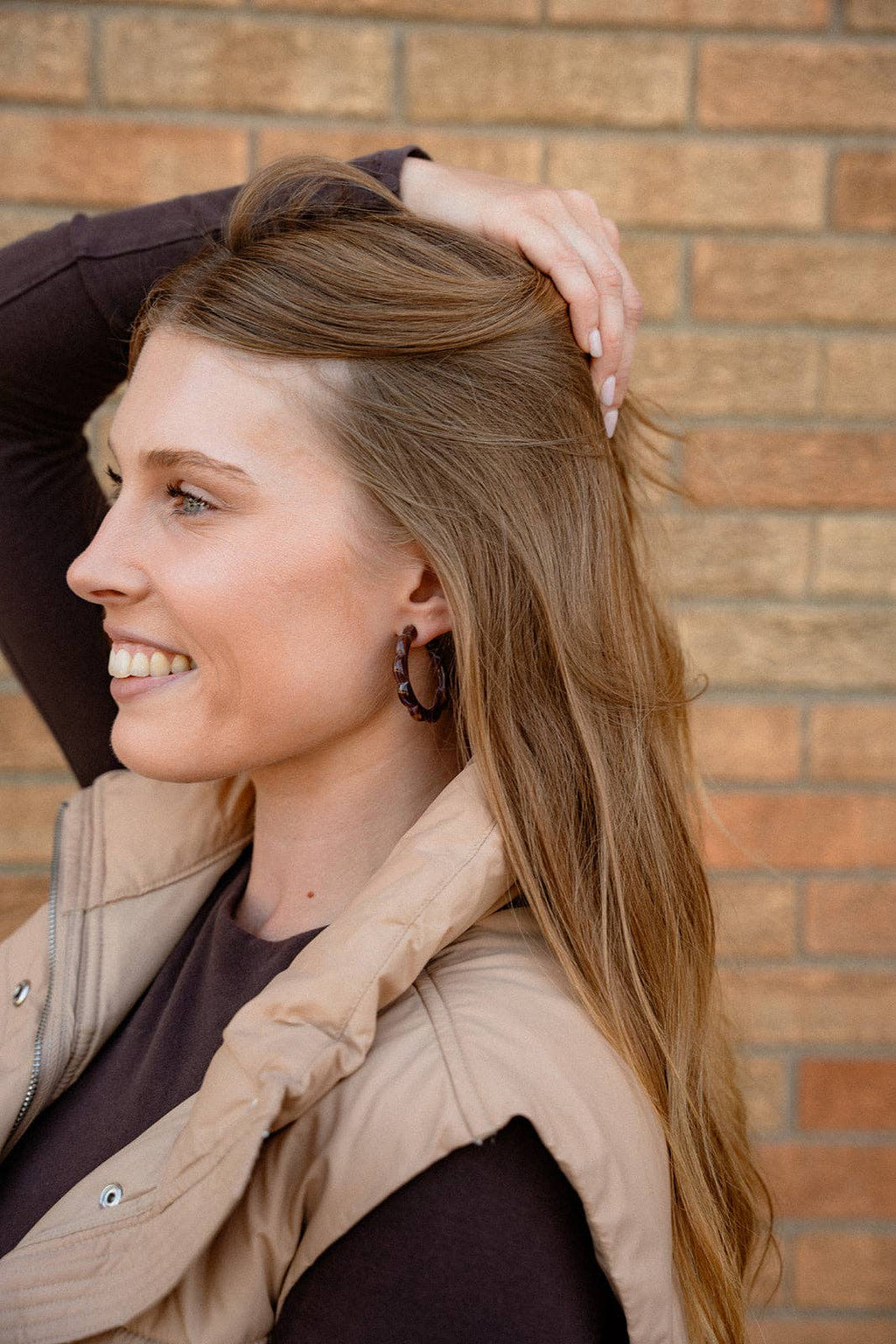 Scarlett Hoops - Cocoa Brown // Fall, Resin, Earrings