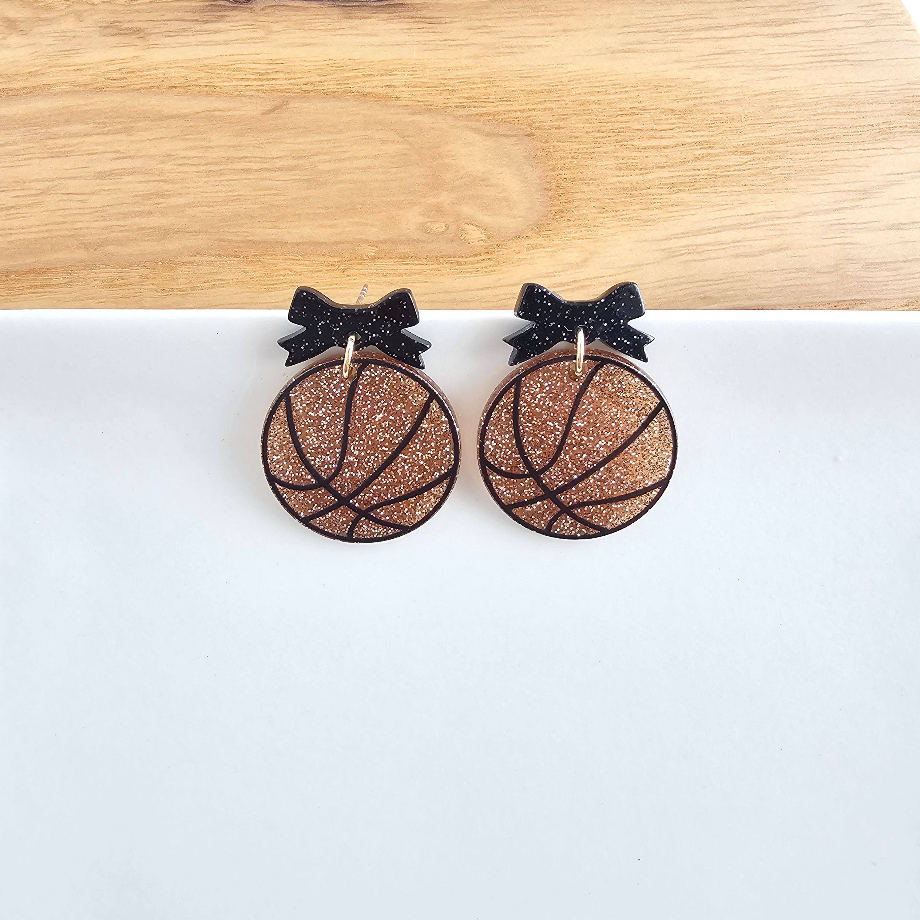 Bow Basketball Earrings // Jewelry, Earrings, Game Day
