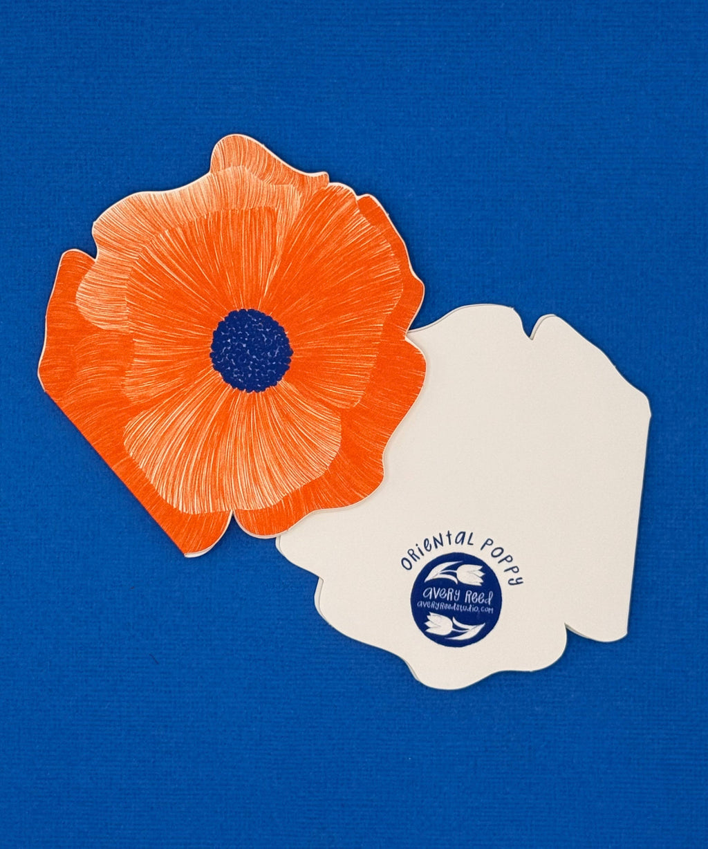 Oriental Poppy Die-Cut Greeting Card