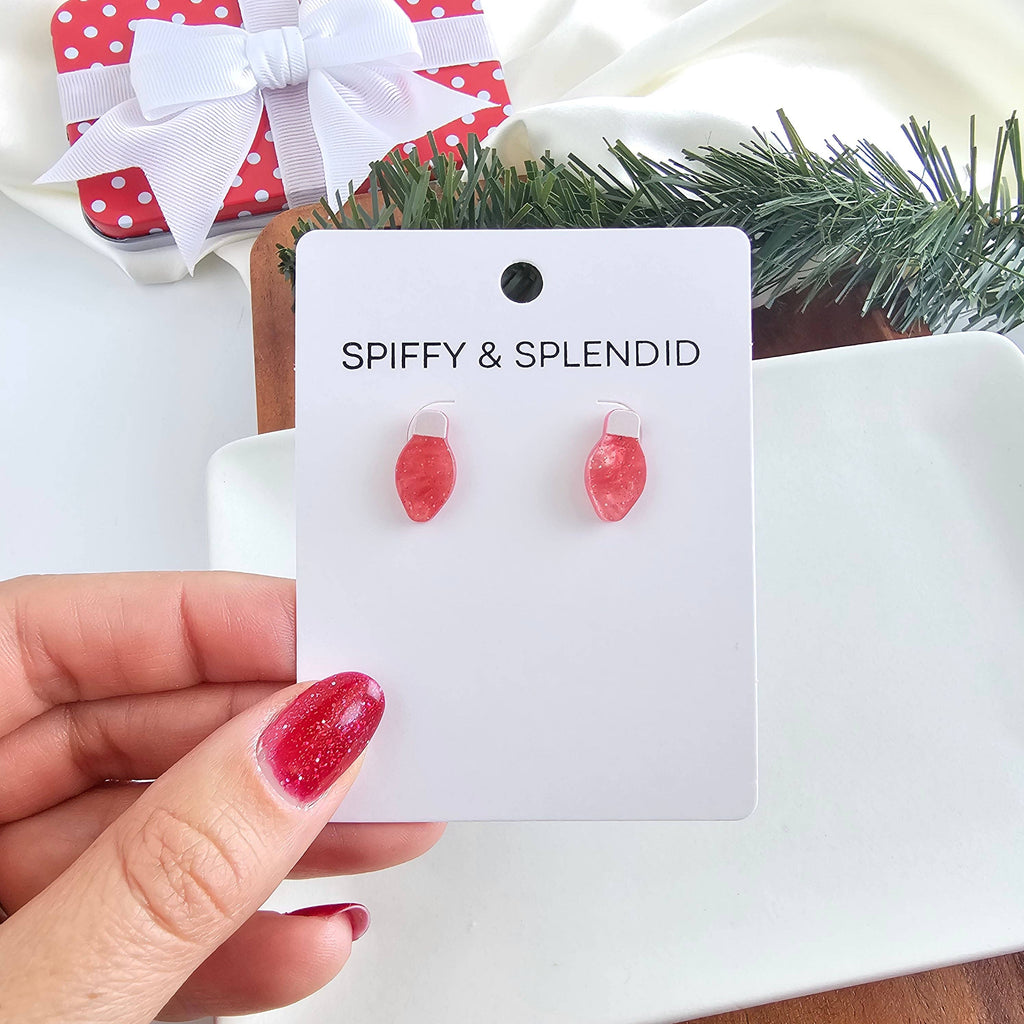 Red Shimmer Christmas Light Studs