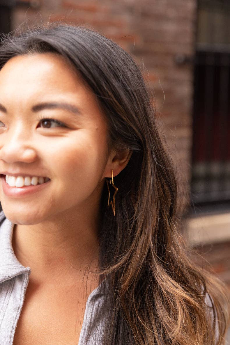 Gold Luxe Star Hoops
