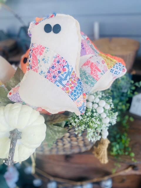 Handmade Vintage Quilted Ghost Pillow