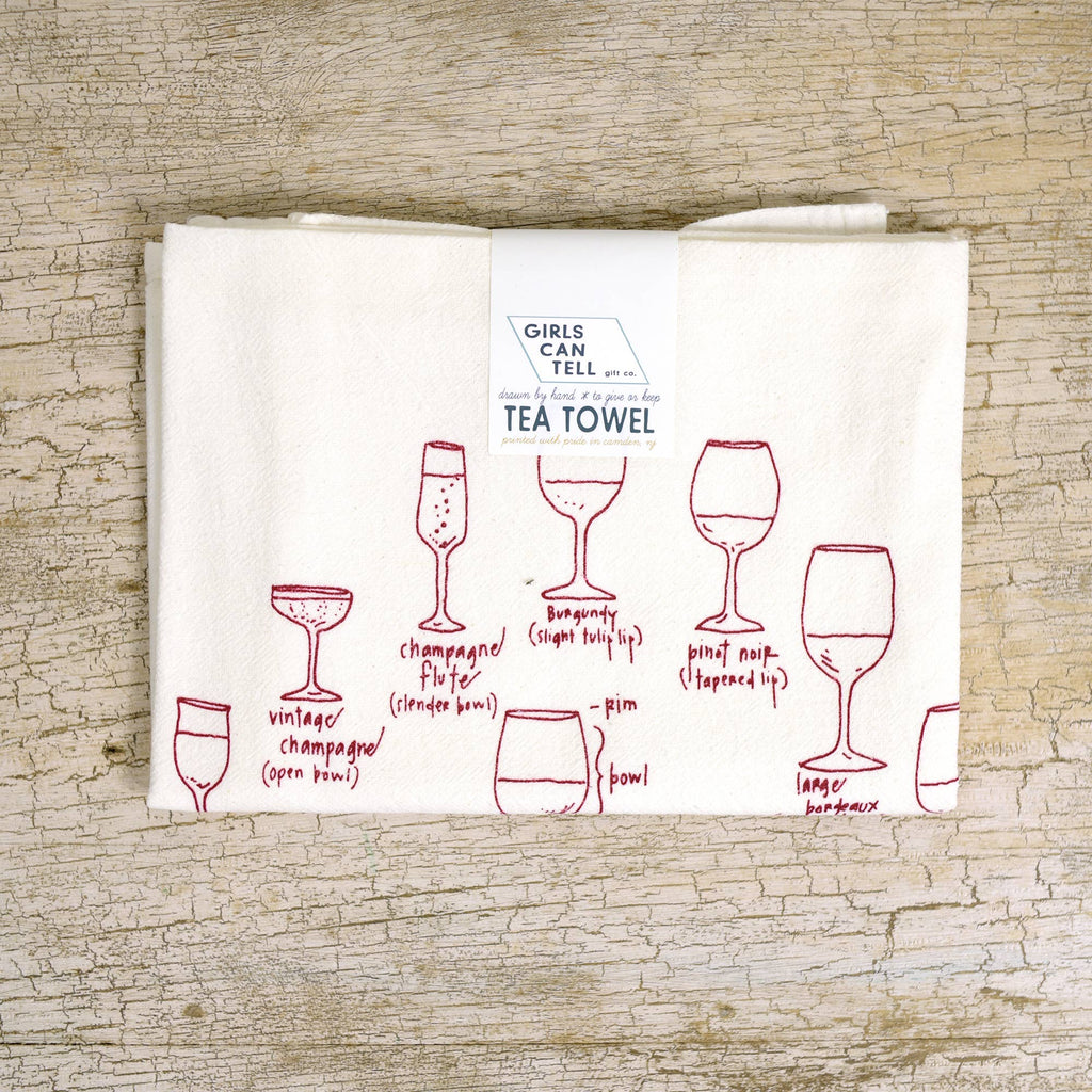 Wine Glassware Tea Towel | kitchen | flour sack | dish