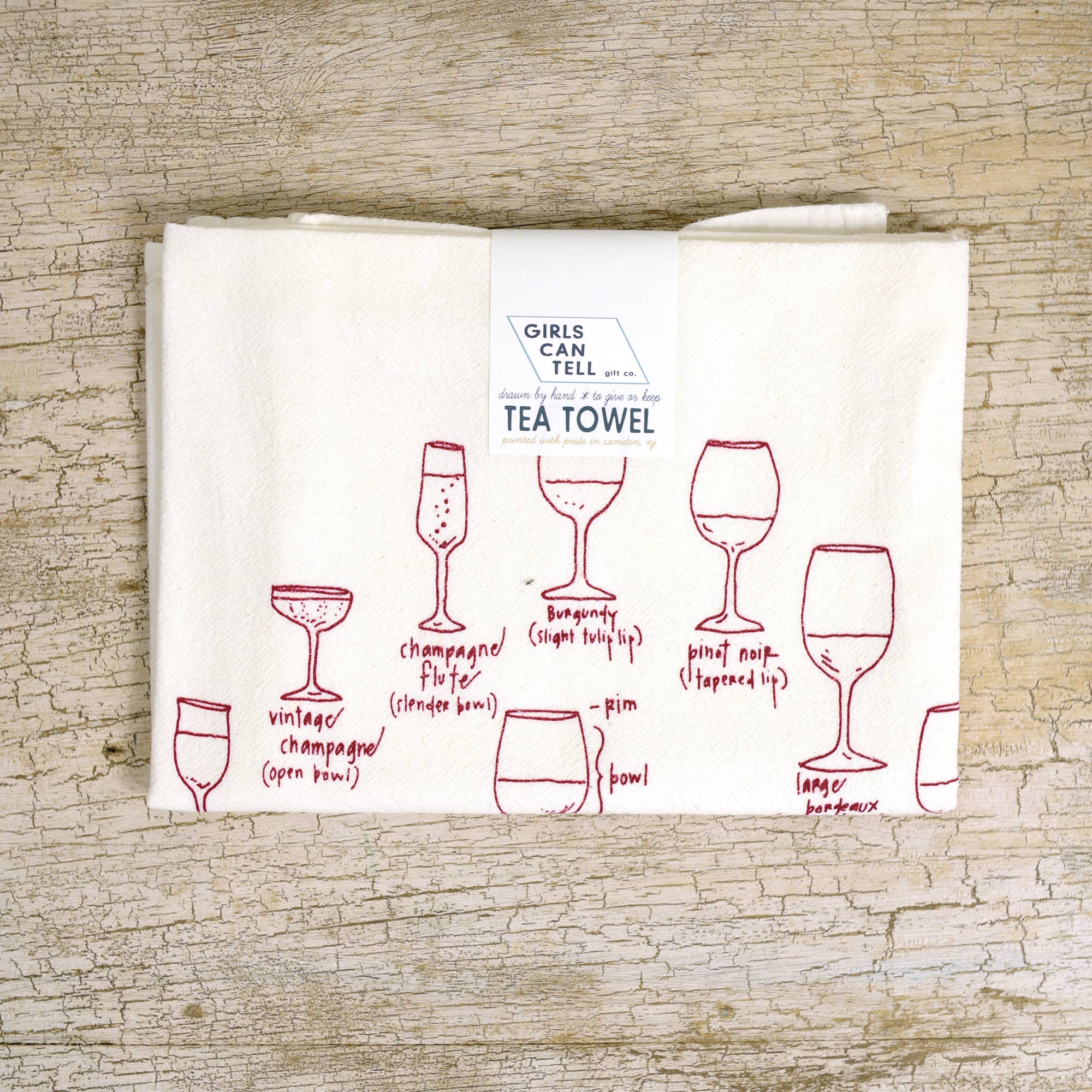 Wine Glassware Tea Towel | kitchen | flour sack | dish