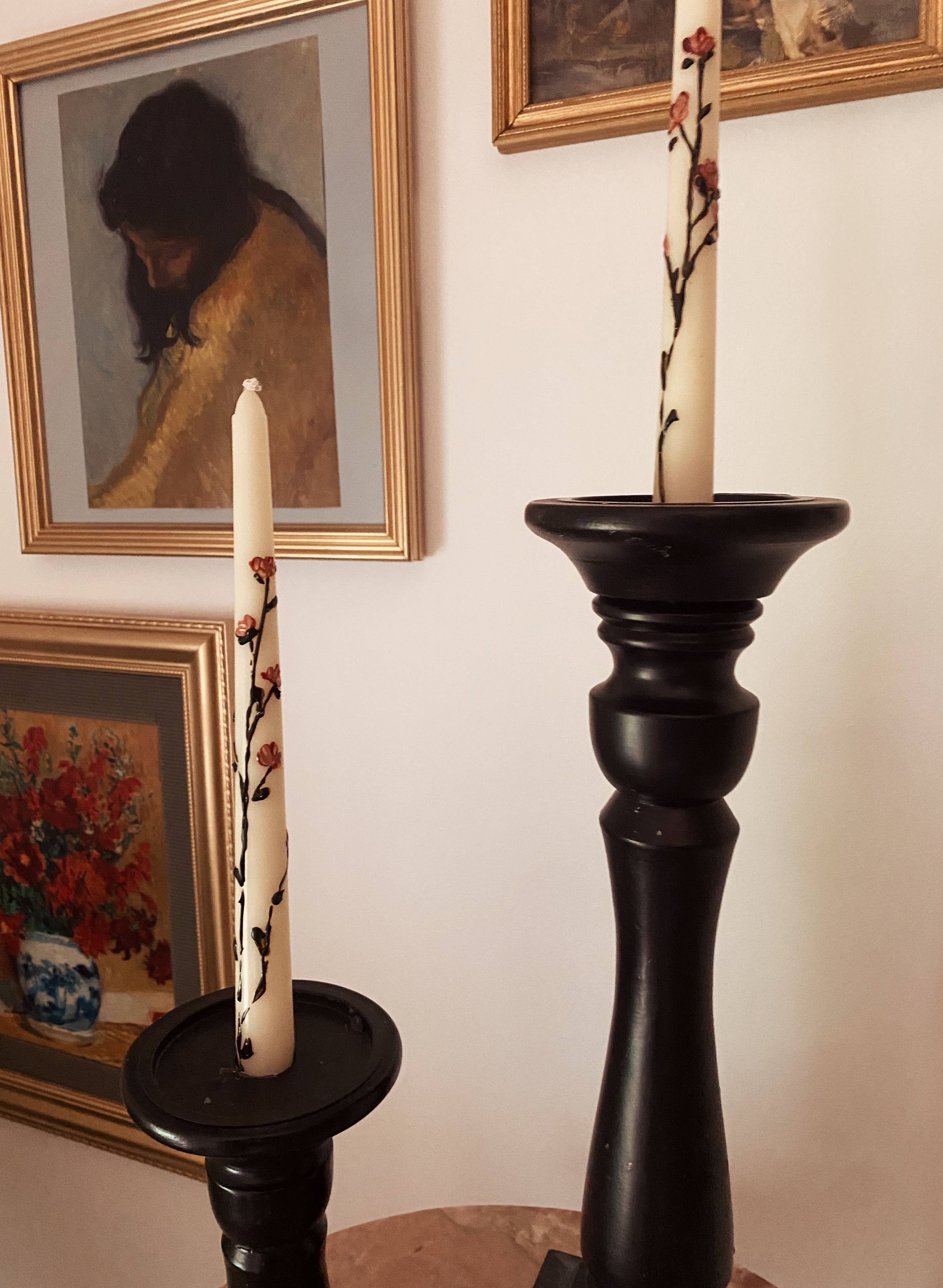 Floral Taper Candle