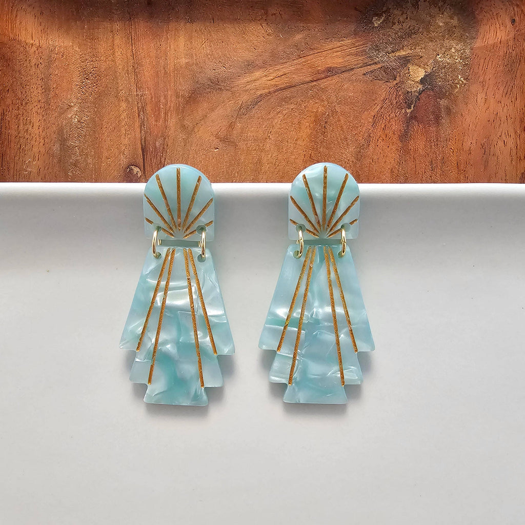 Lucille Earrings - Mint // Jewelry, Art Deco