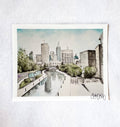 Watercolor Print of the Indianapolis Skyline