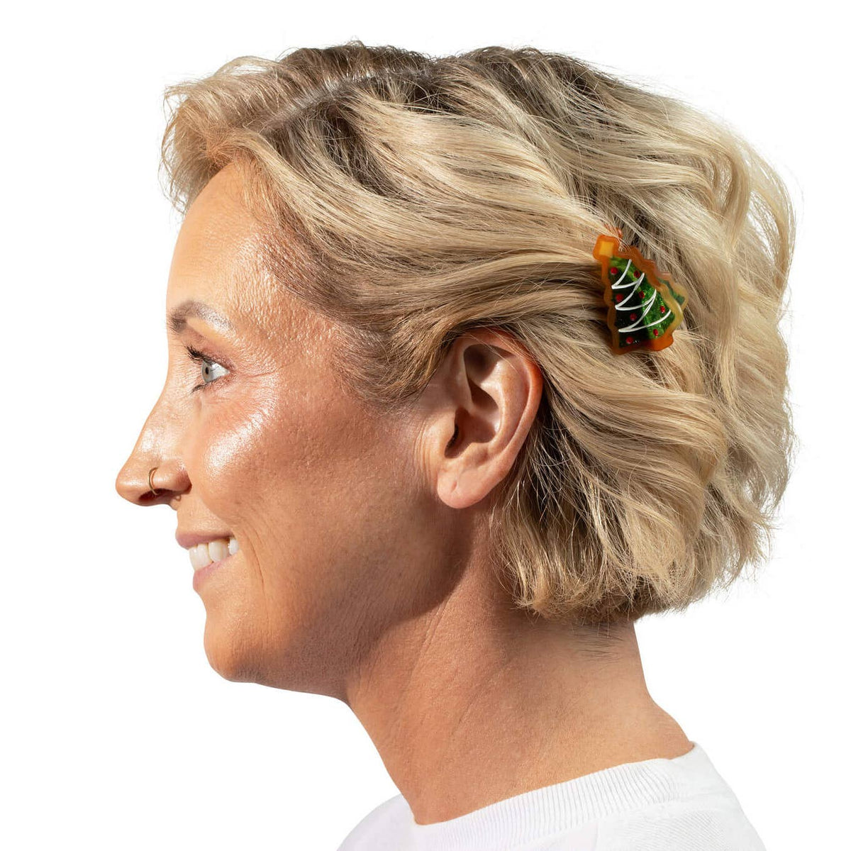 PREORDER: Mini Christmas Tree Holiday Cookie Hair Claw Clip