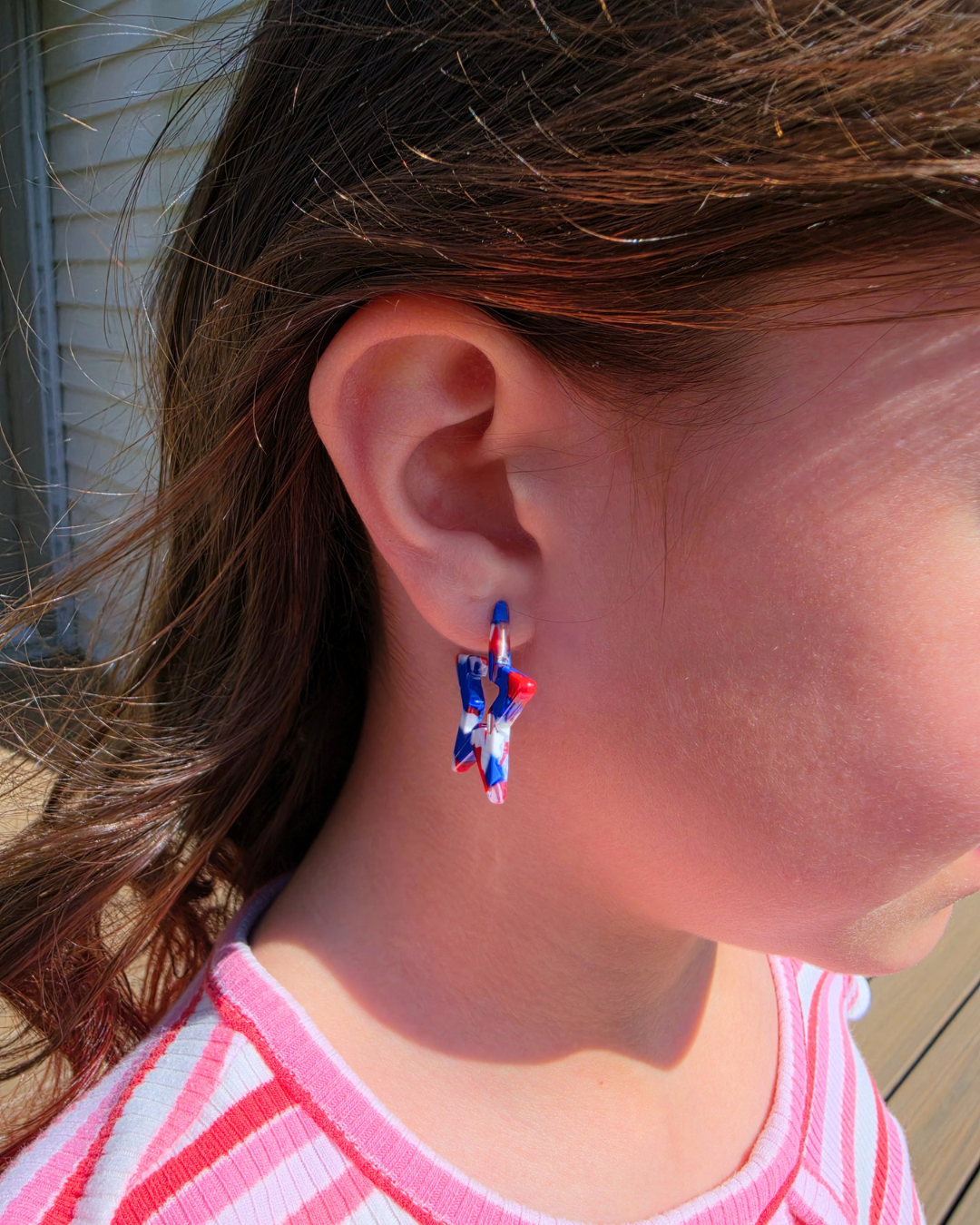 Red, White & Blue Mini Star Hoops