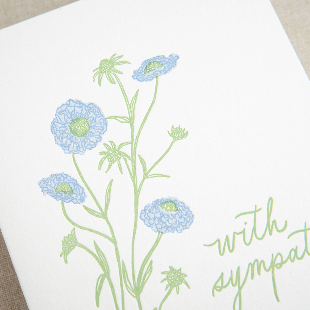 Floral Sympathy Card | Letterpress Sympathy Card