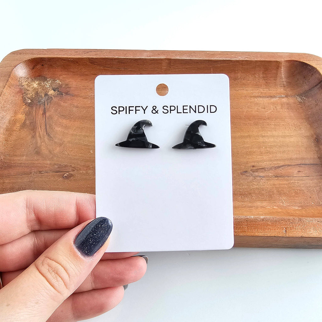 Black Witch Hat Studs