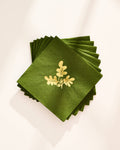 Oak Leaf and Acorn Gold and Green Paper Beverage Napkins - Set of 20