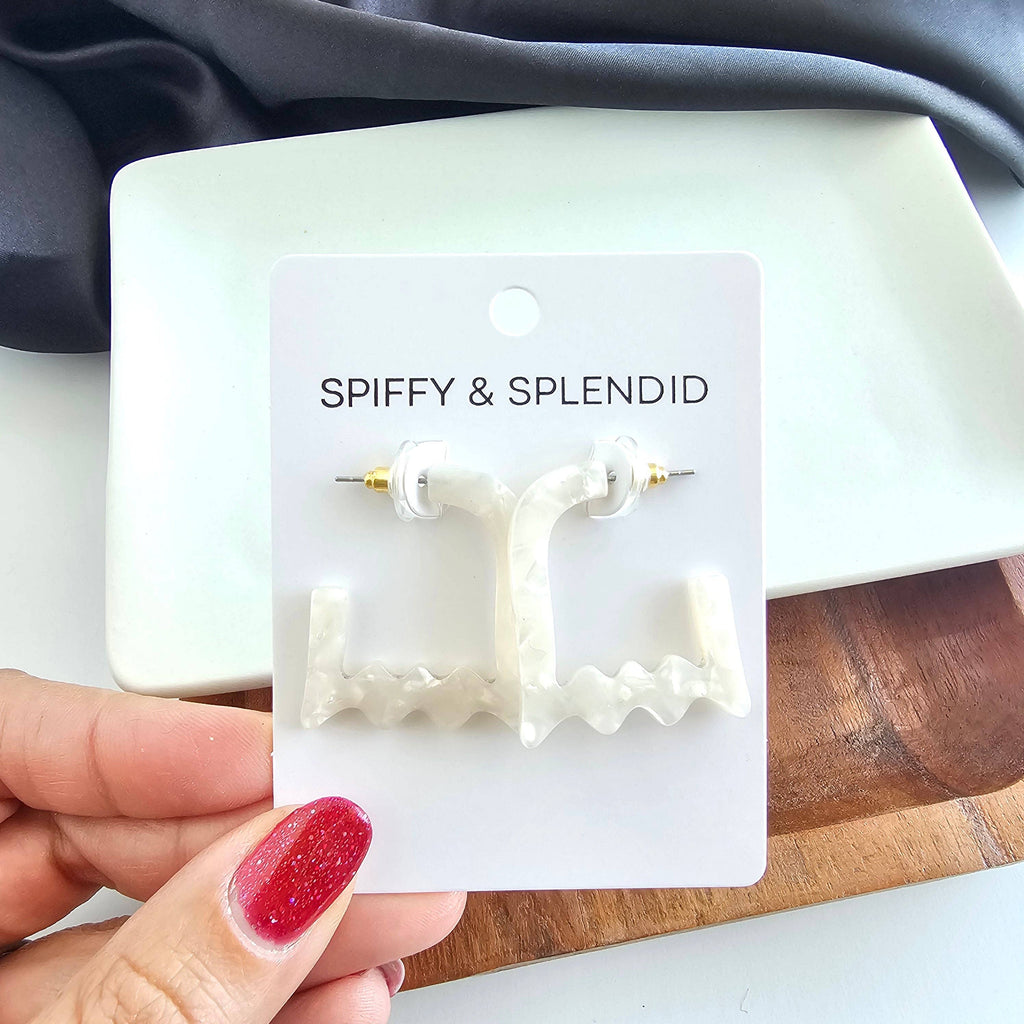 Cream Ghost Hoops