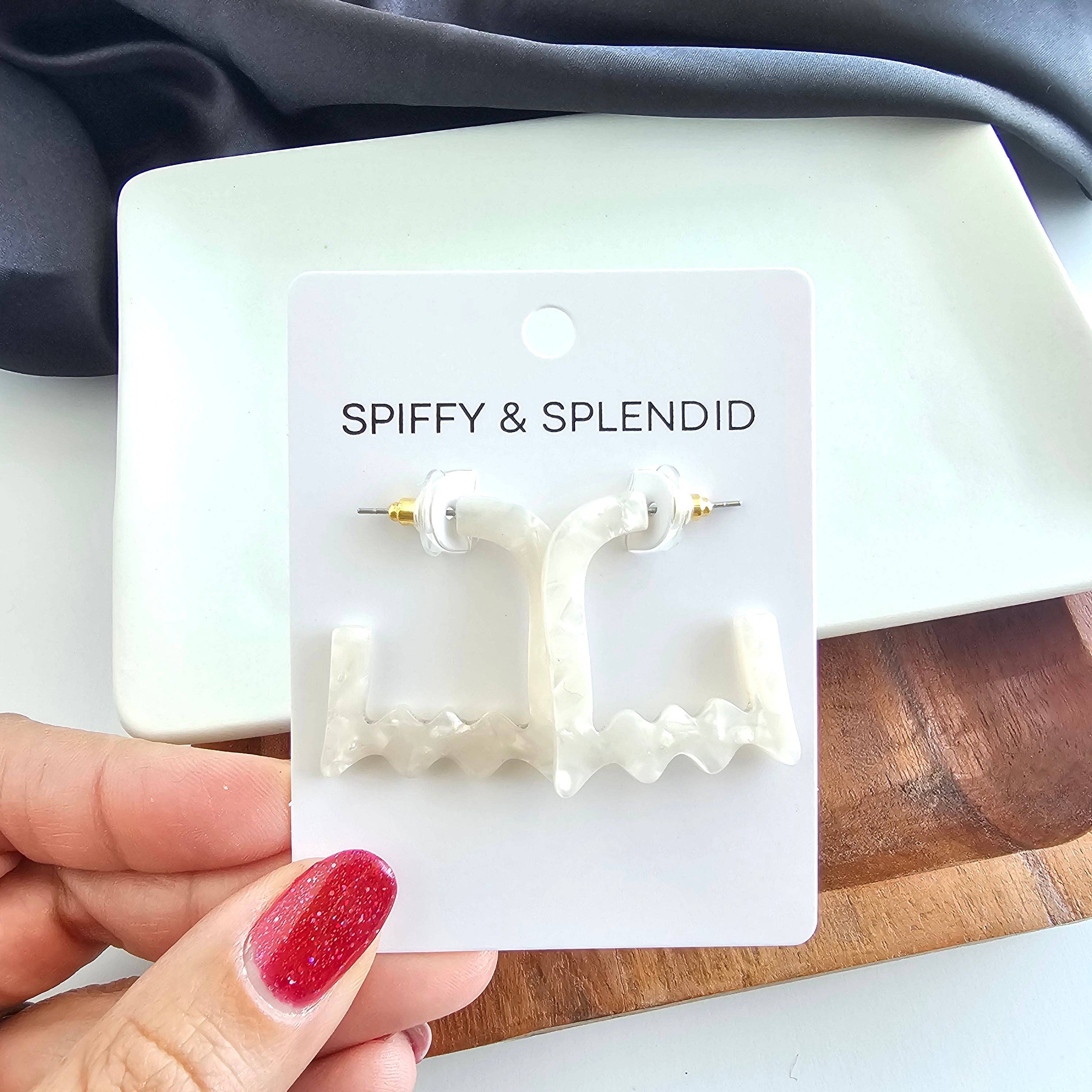 Cream Ghost Hoops