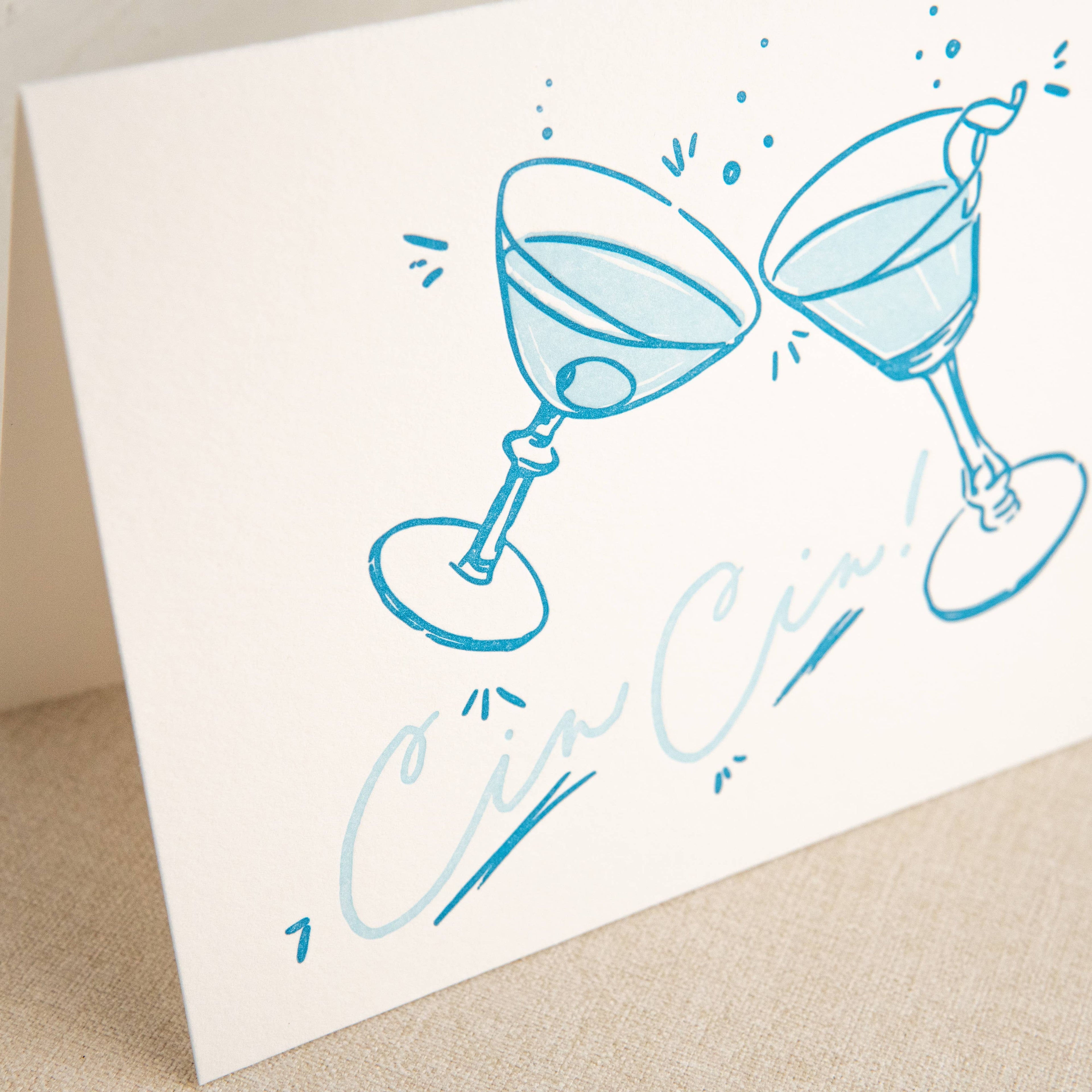 Cin Cin Congrats Card | Letterpress Congratulations Card