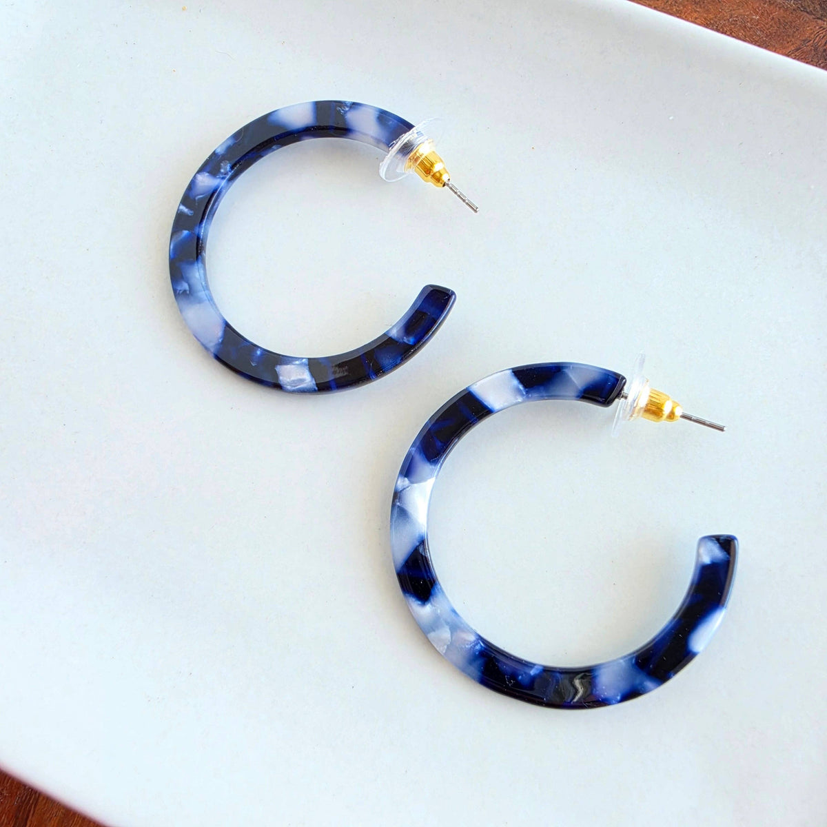 Camy Hoops - Midnight Marble // Fall, Earrings, Jewelry