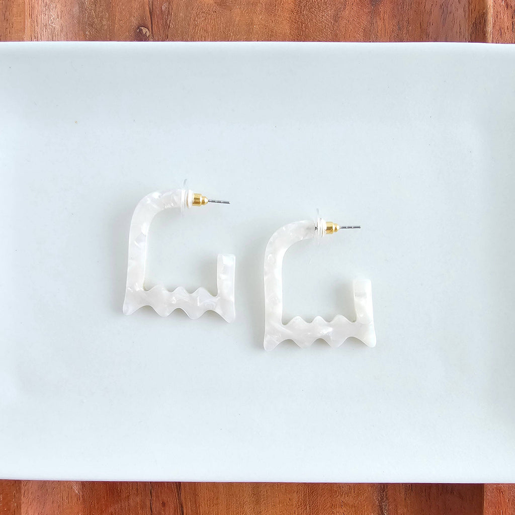 Cream Ghost Hoops