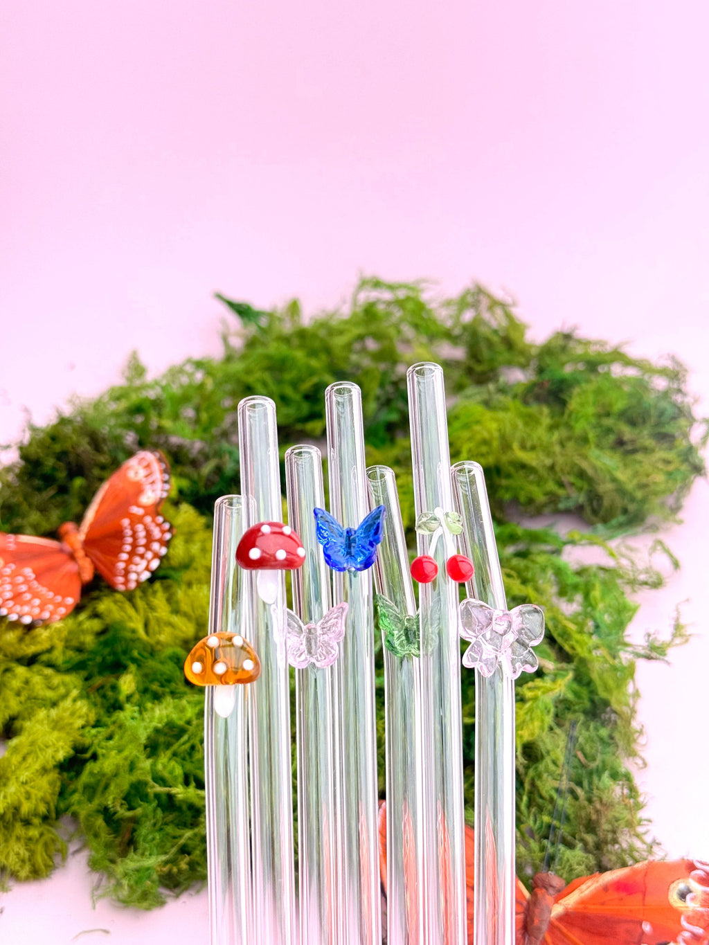 Butterfly Glass Straws - Whimsy, Accessories, Cutesy