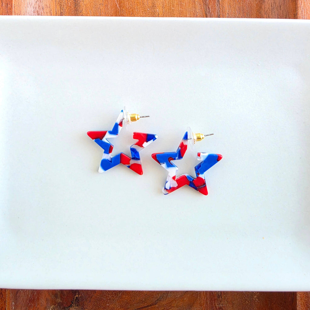 Red, White & Blue Mini Star Hoops