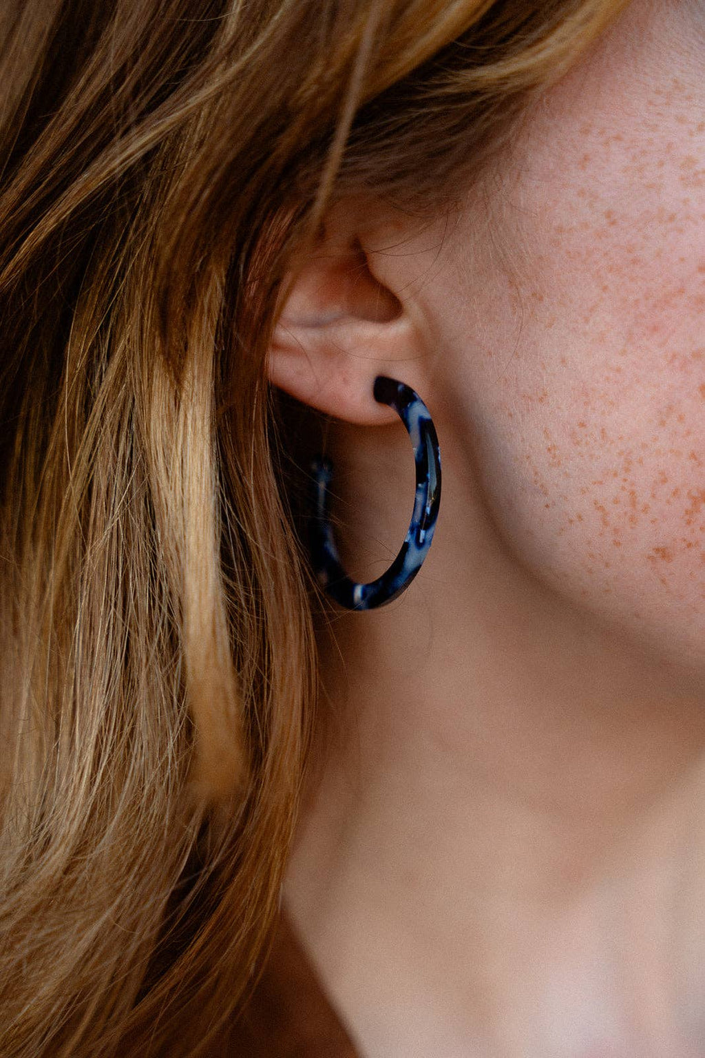 Camy Hoops - Midnight Marble // Fall, Earrings, Jewelry