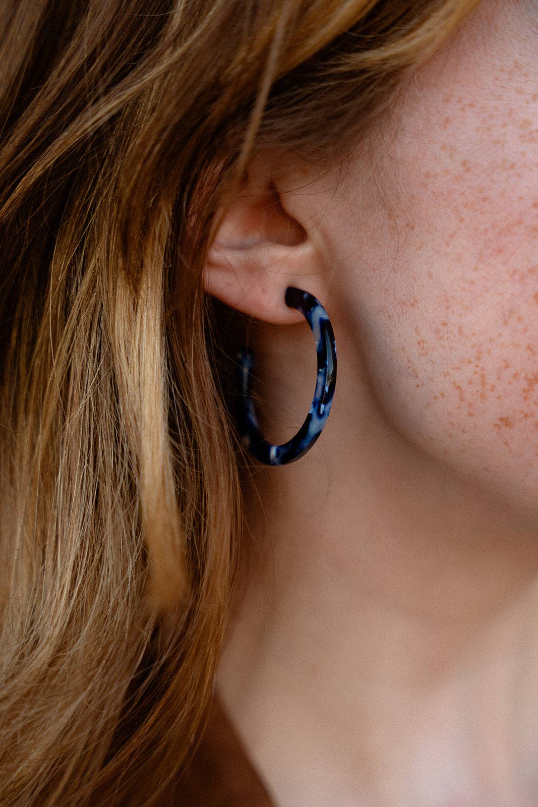 Camy Hoops - Midnight Marble // Fall, Earrings, Jewelry