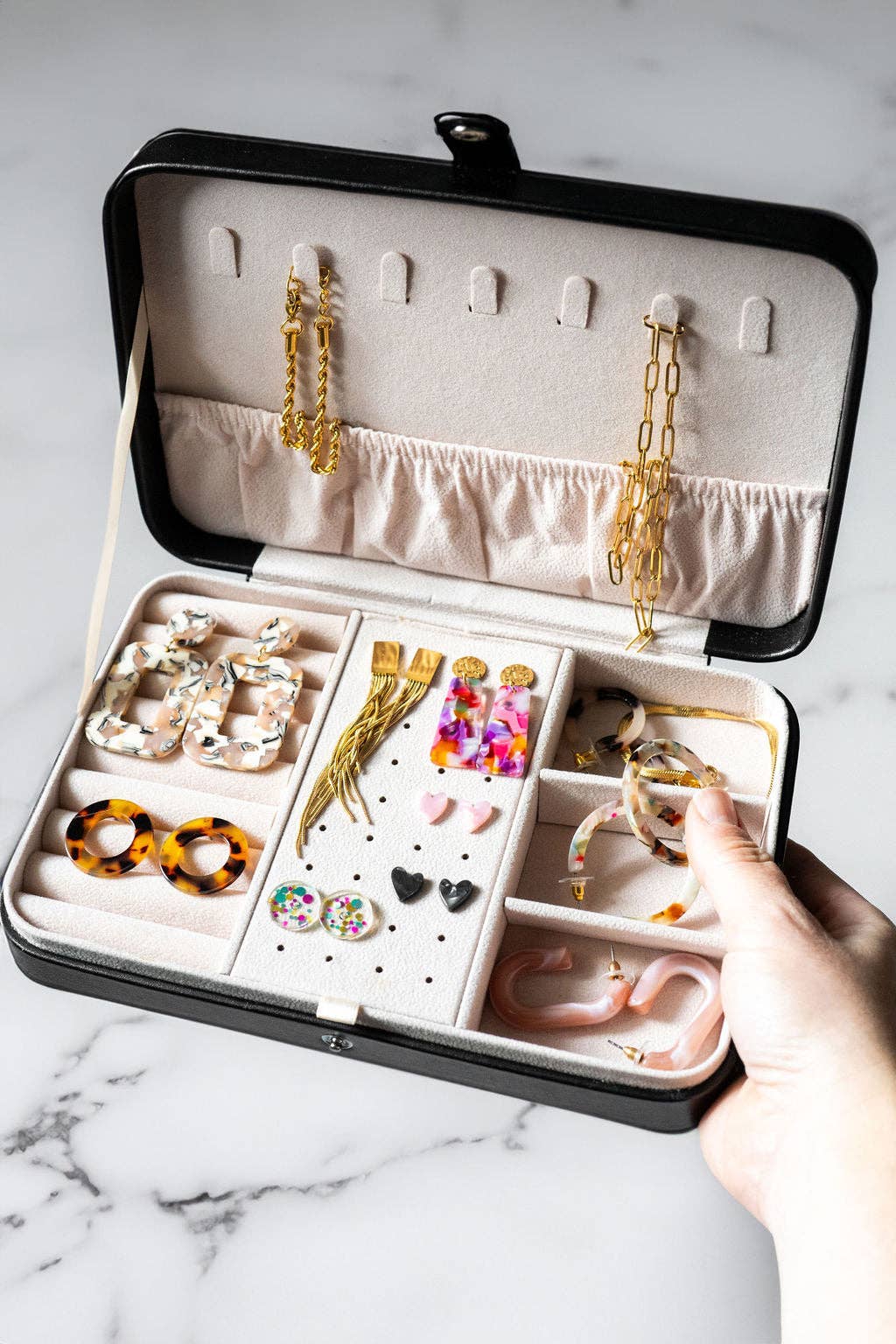 Black Jewelry Travel Case Box