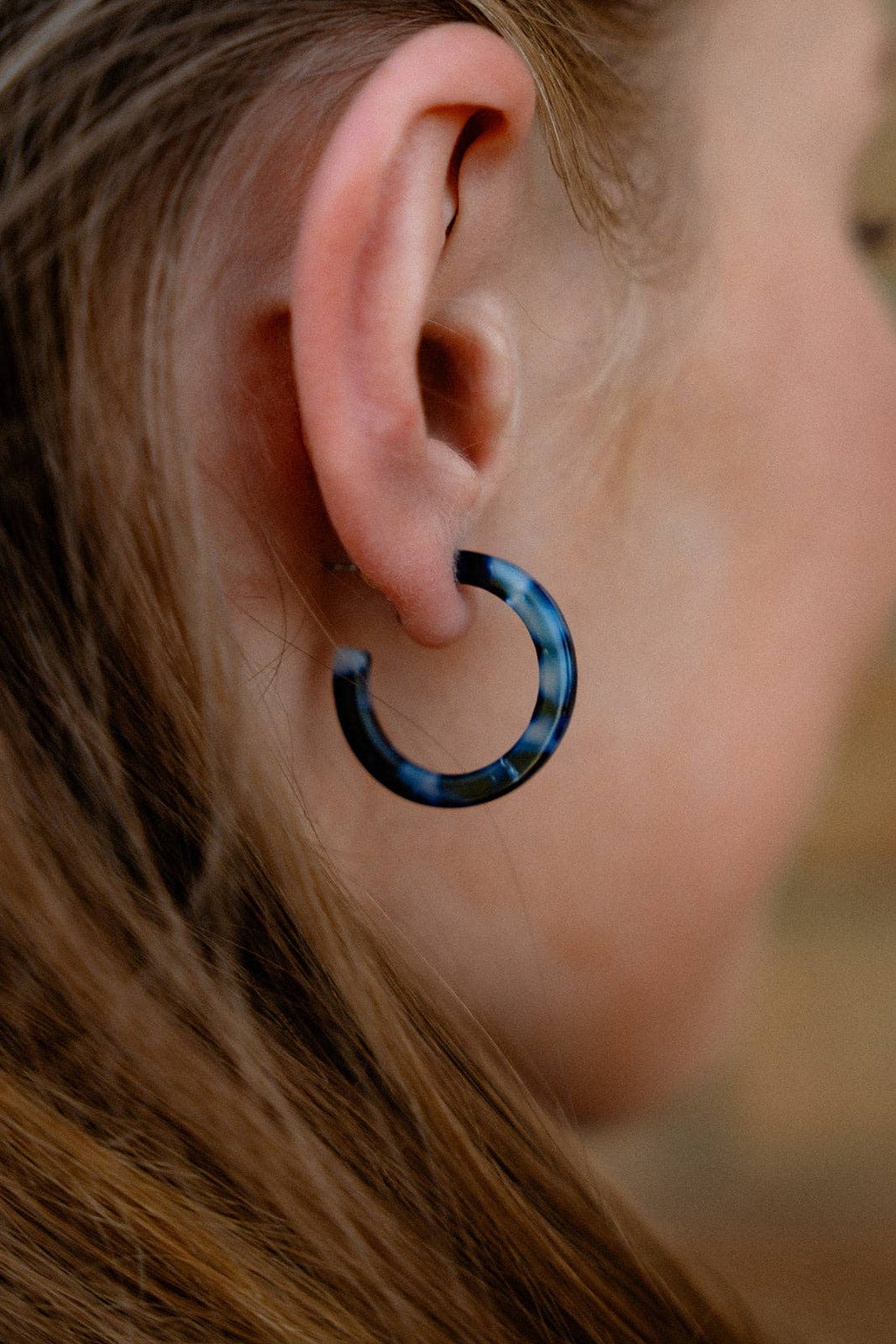 Cam Mini Hoops - Midnight Marble // Fall, Earrings, Jewelry