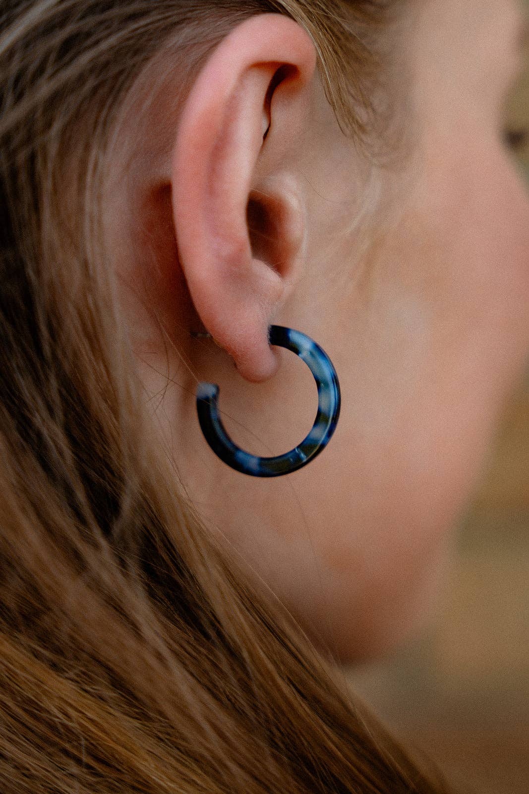 Cam Mini Hoops - Midnight Marble // Fall, Earrings, Jewelry