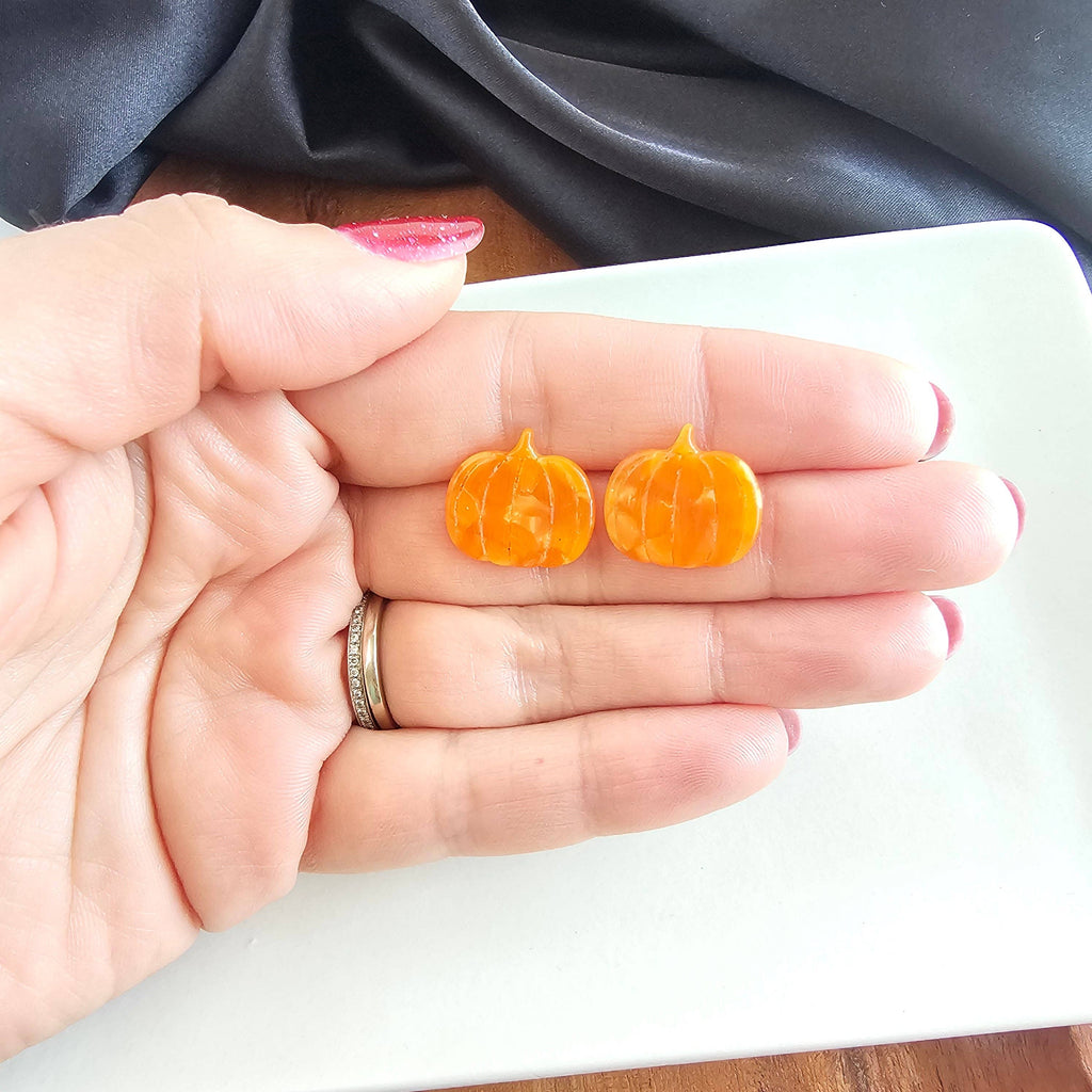 Orange Pumpkin Patch Studs