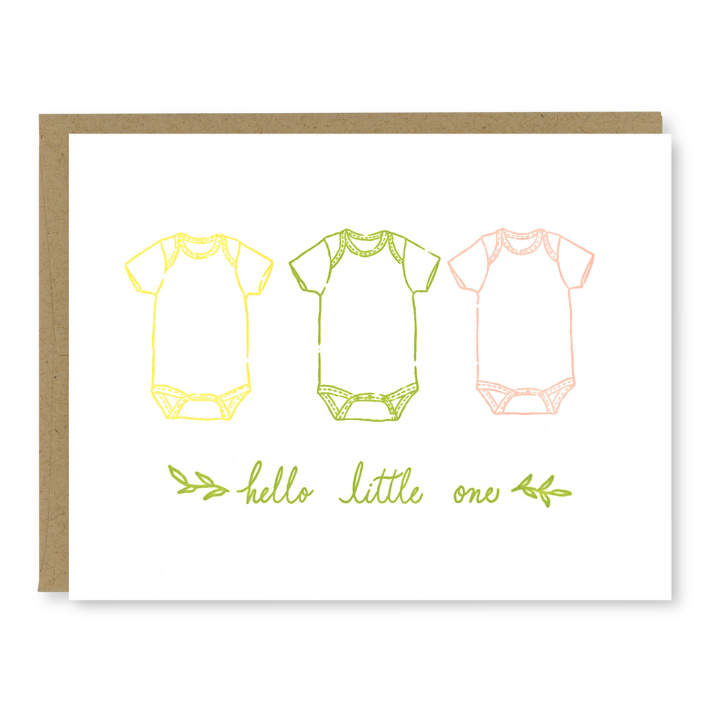 Onesie Baby Card | Letterpress Baby Card