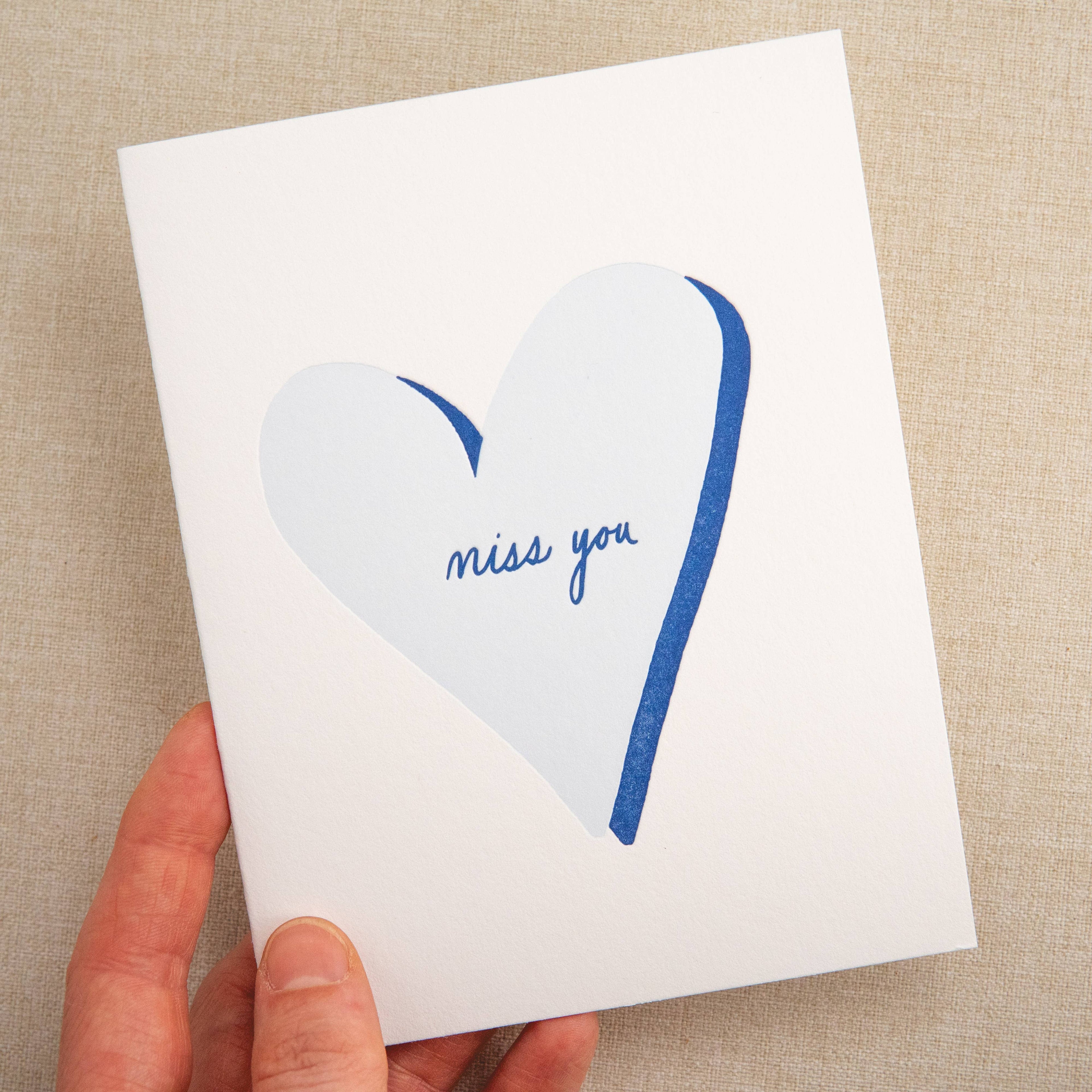 Miss You Card | Letterpress Greeting Card