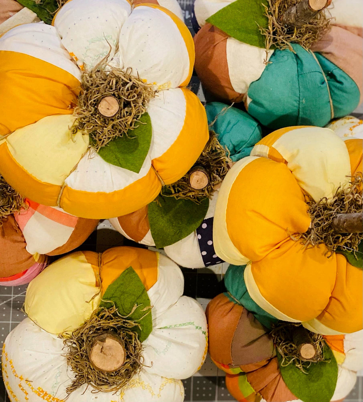 Handmade Quilted Fabric Pumpkin