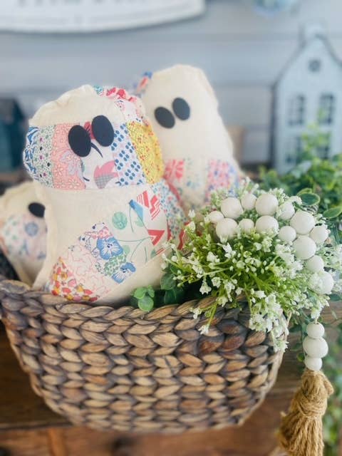 Handmade Vintage Quilted Ghost Pillow