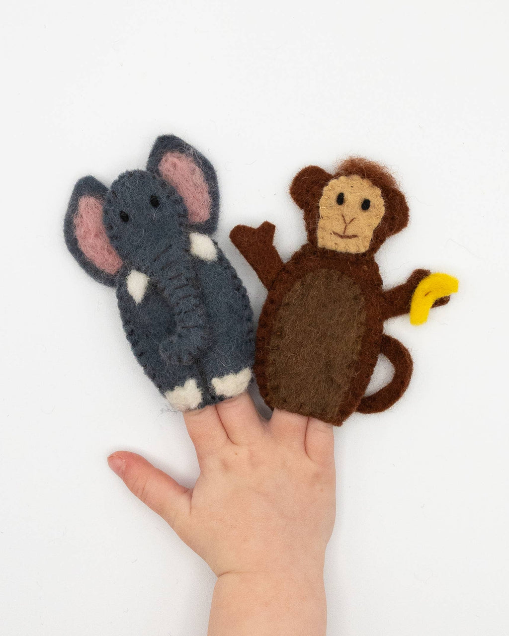 Finger Puppet - Elephant and Monkey (Safari Animals) 