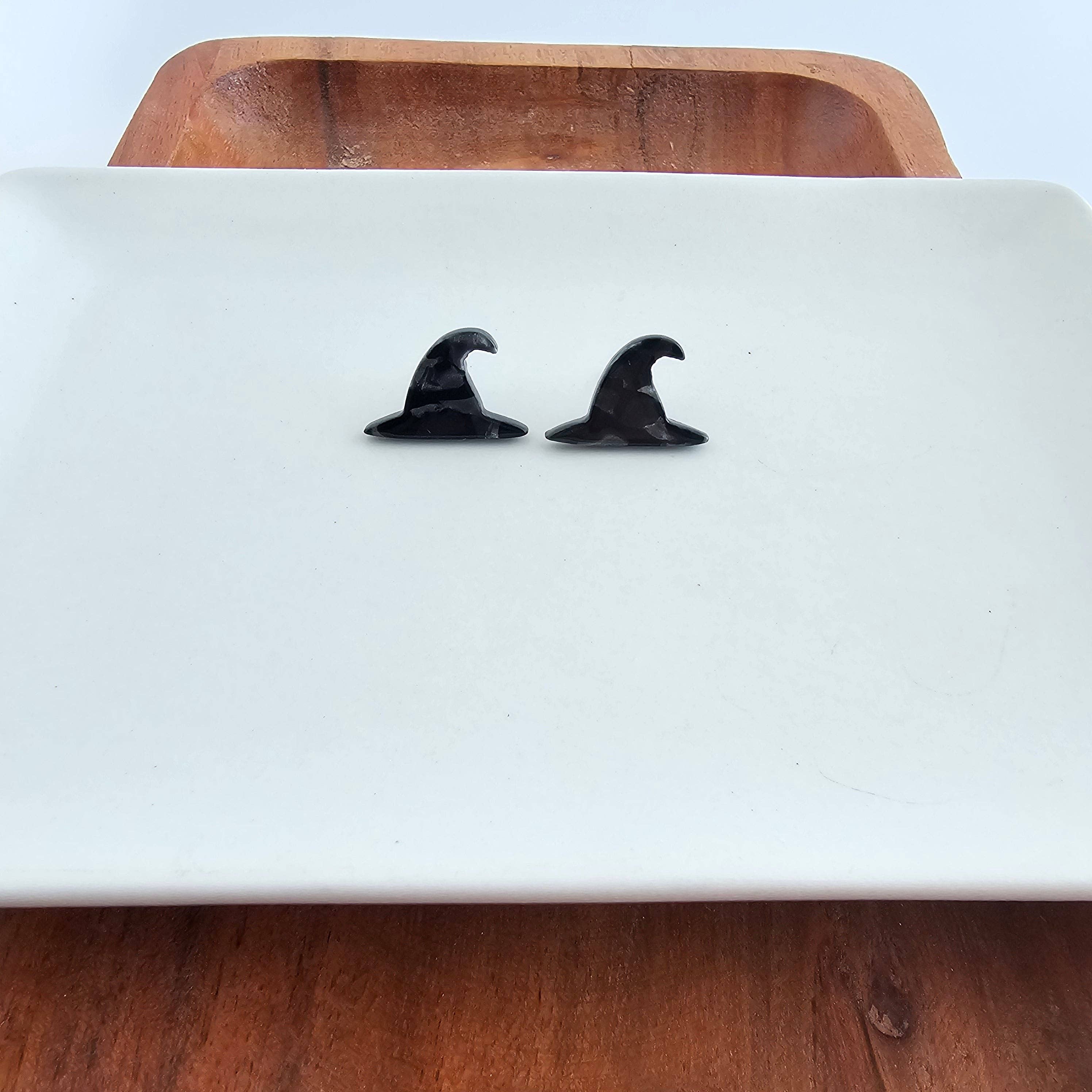 Black Witch Hat Studs