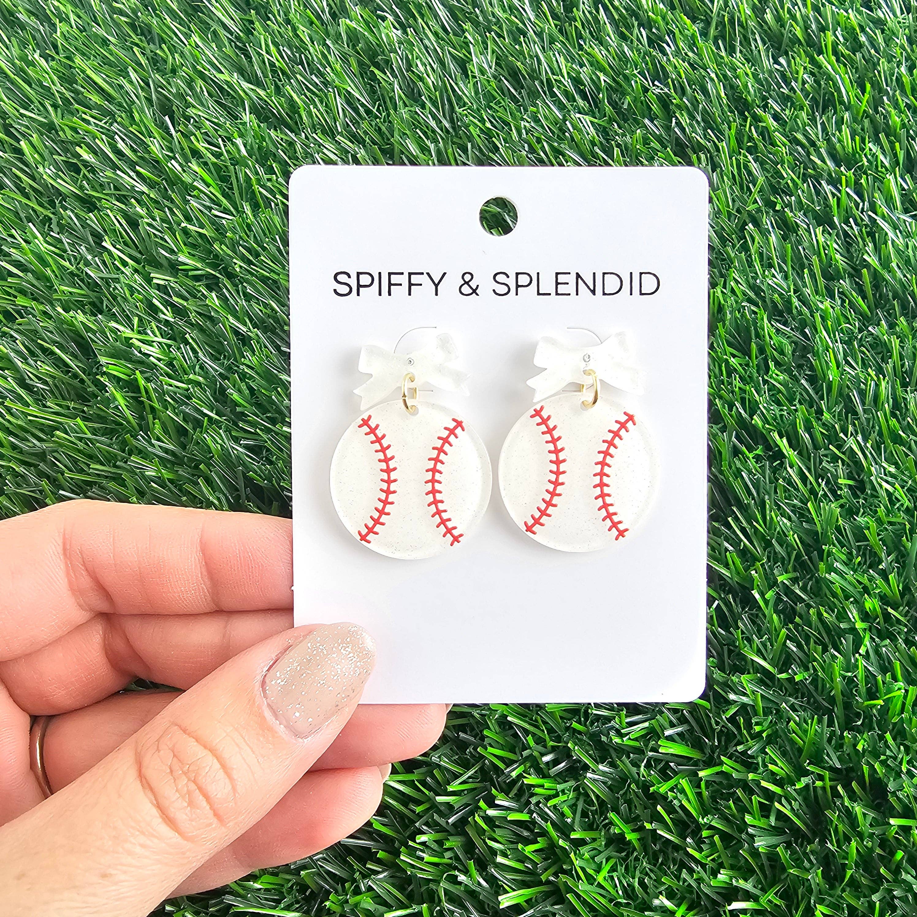 Bow Baseball Earrings // Jewelry, Earrings, Game Day