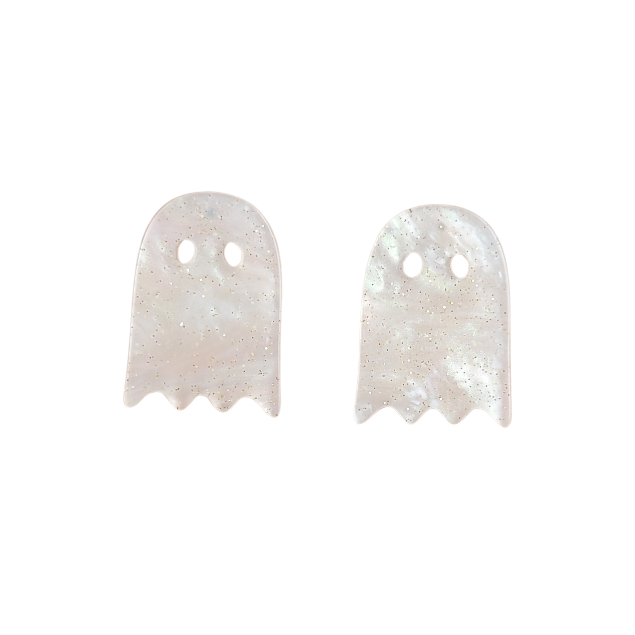 White Shimmer Ghost Studs