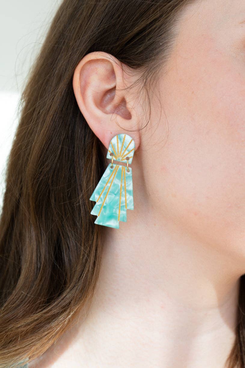 Lucille Earrings - Mint // Jewelry, Art Deco